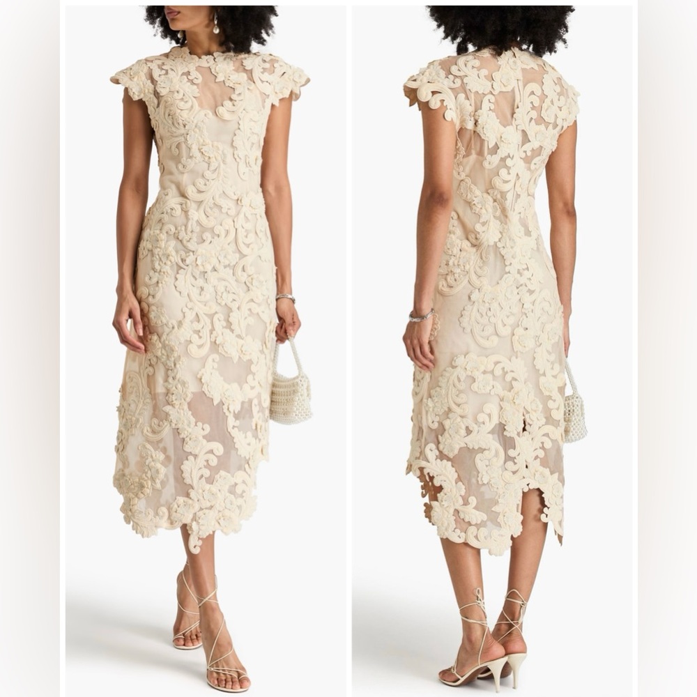 ZIMMERMANN Sensory Lace Velvet and Tulle Embroidered Midi Dress - Picture 2 of 16